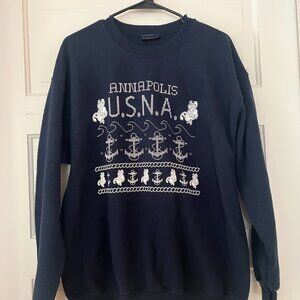navy blue crew neck